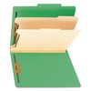 Smead Pressboard Folder, 6 Section, Green, PK10 14002